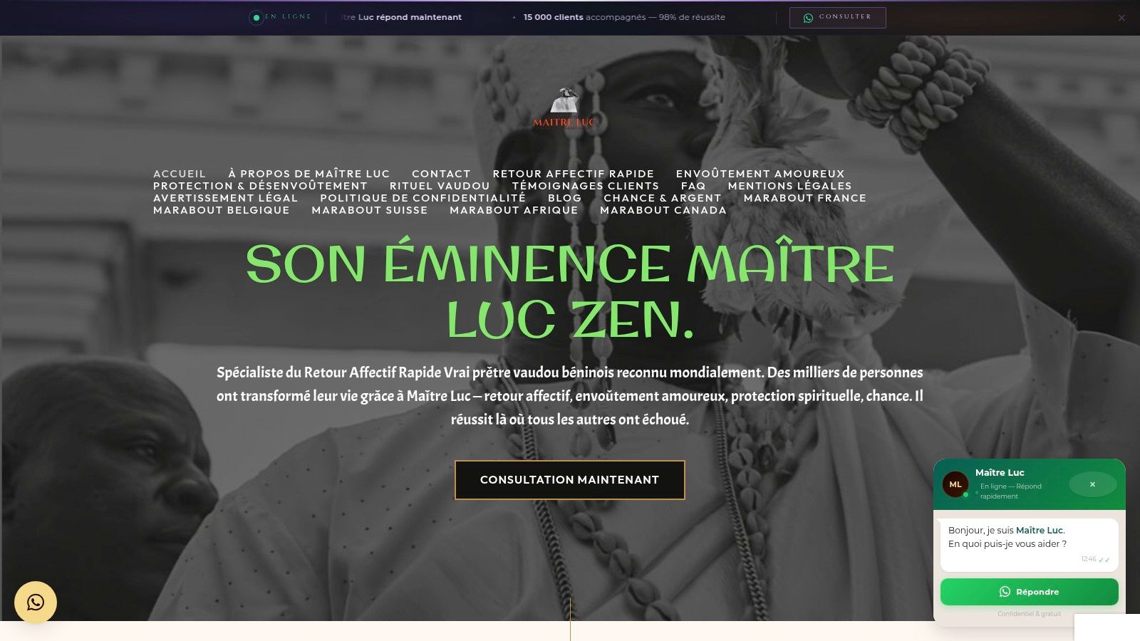 Screenshot from https://voyancezen.com