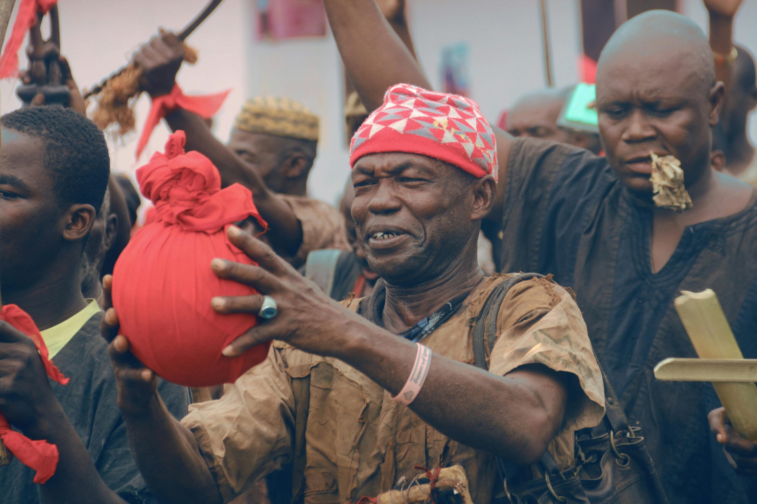 Vibrant festival scene with traditional attire in Rujewa, Tanzania.