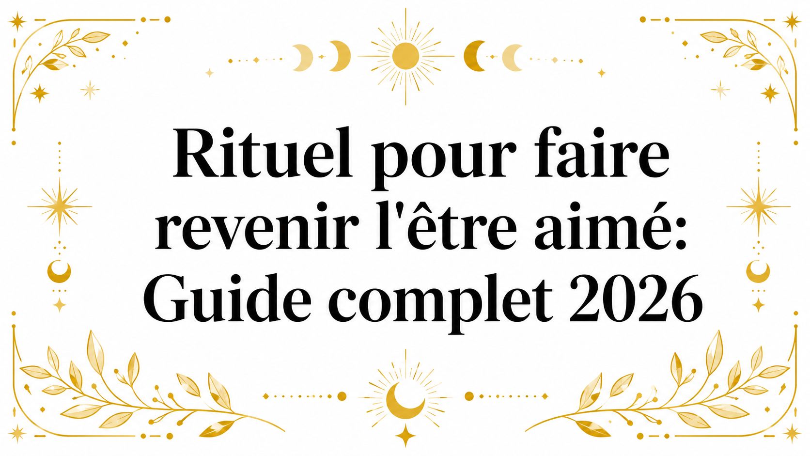 Rituel pour faire revenir l'être aimé: Guide complet 2026 ritual to bring back a loved one spiritual guide