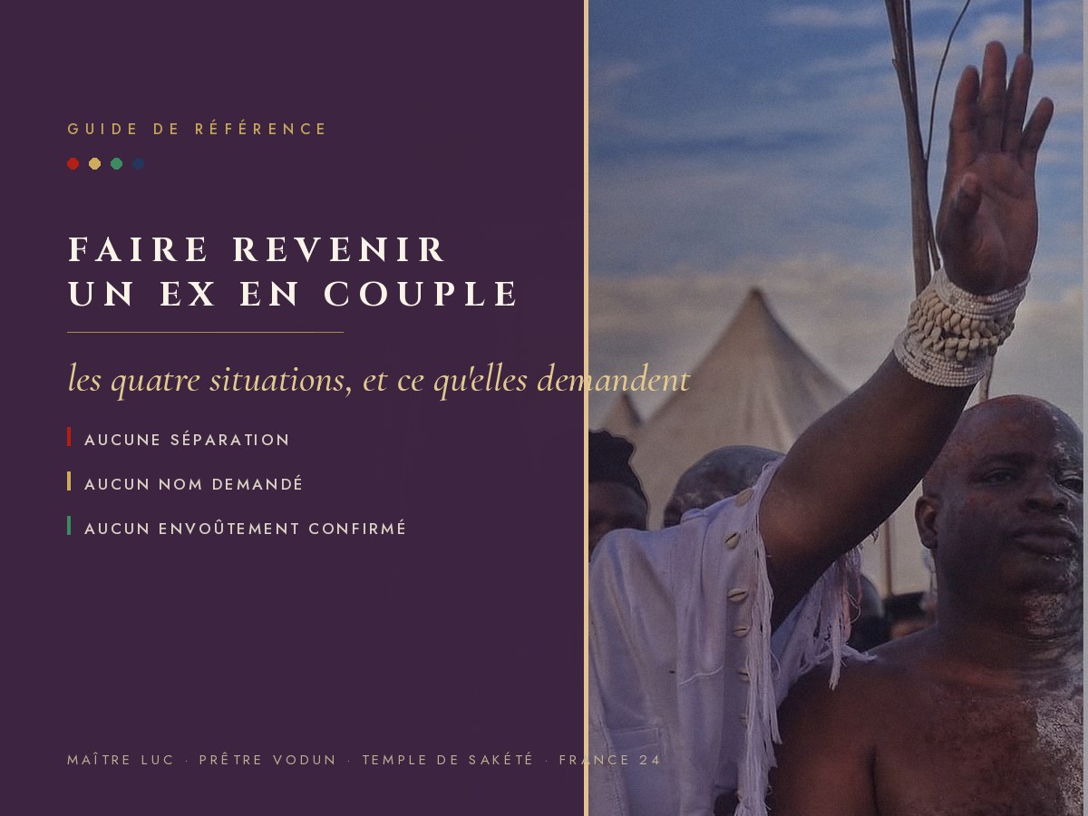Faire revenir un ex en couple : les quatre situations, par Maître Luc.