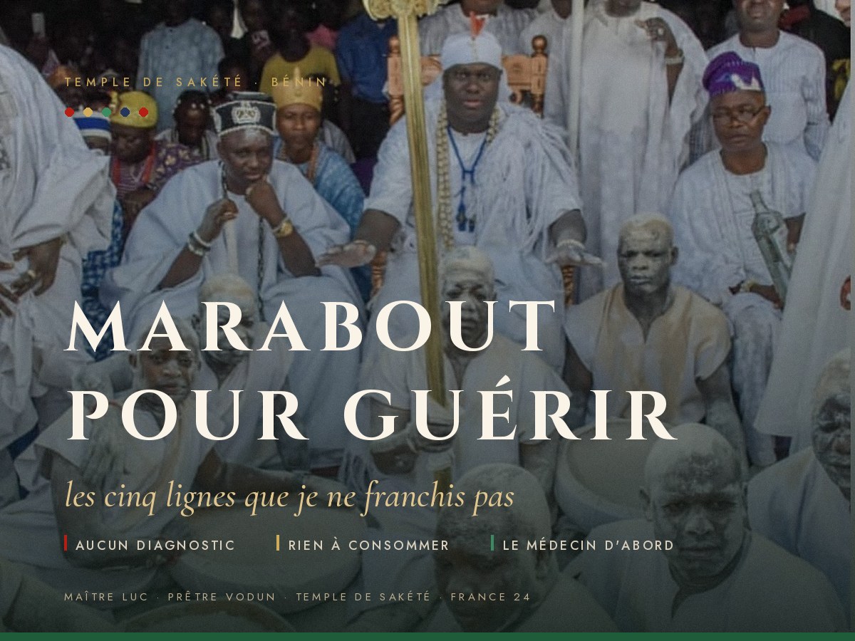 Marabout pour guérir : les cinq lignes, par Maître Luc au temple de Sakété.