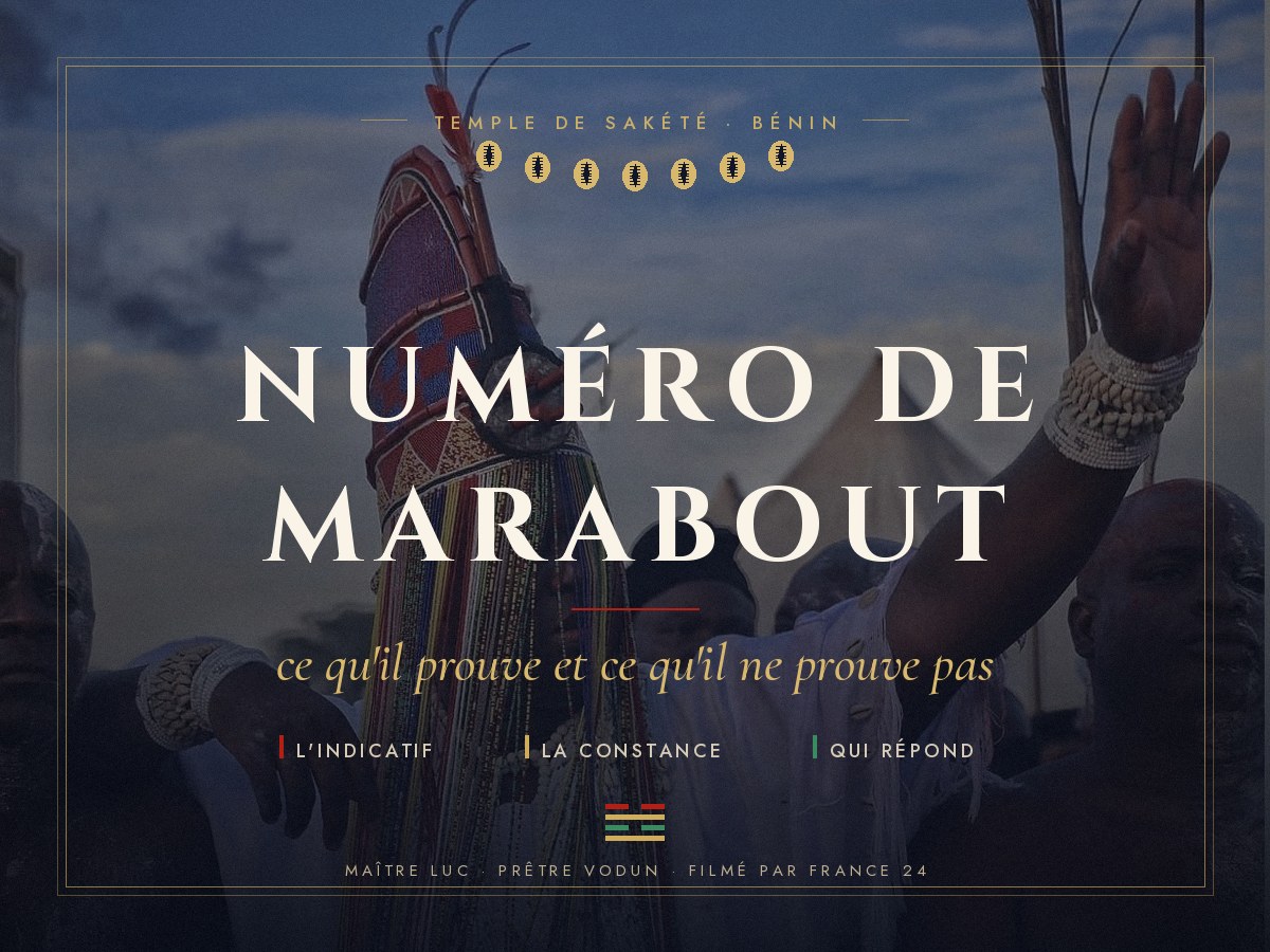Numéro de marabout : les cinq vérifications, par Maître Luc au temple de Sakété.